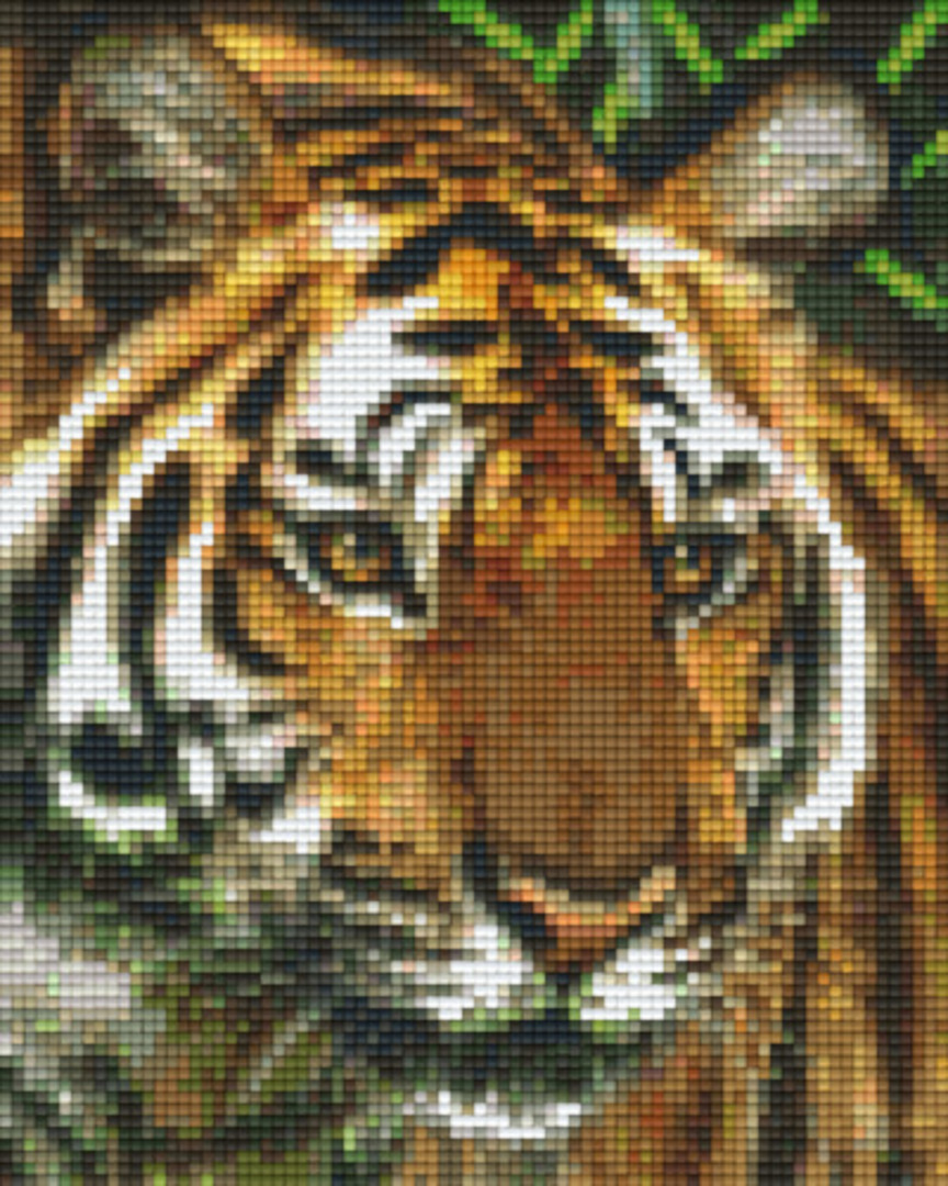 Big Tiger Head Portrait Four [4] Baseplate PixelHobby Mini-mosaic Art Kit image 0